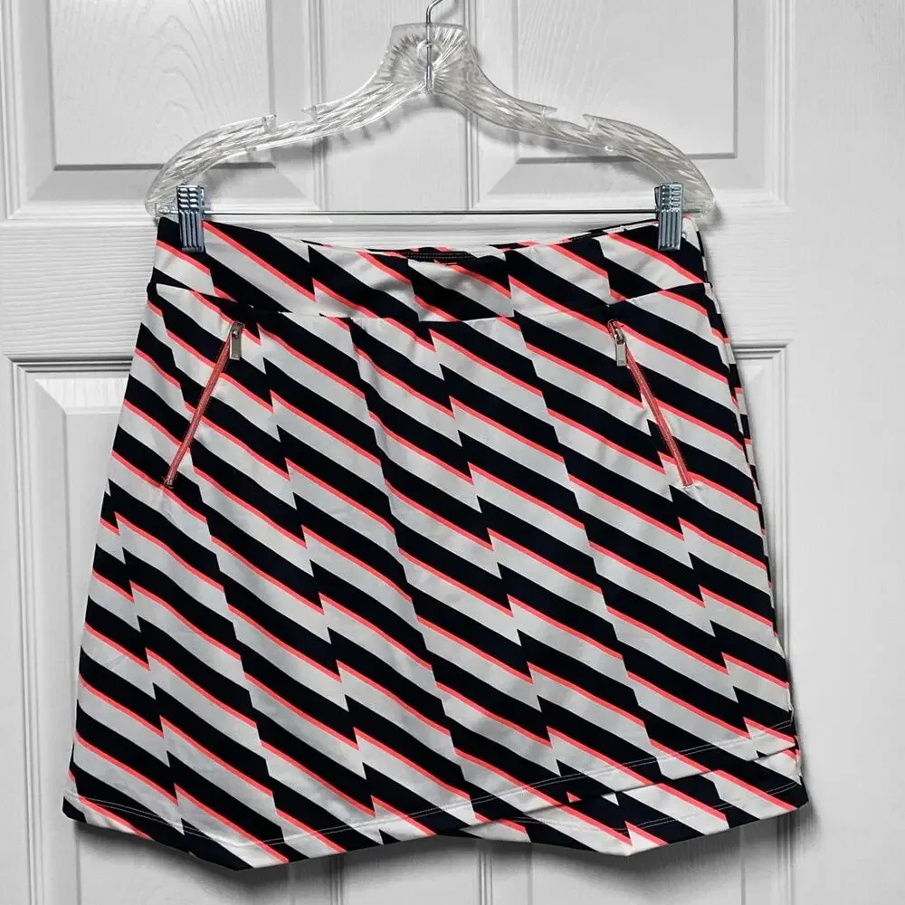 Tail Skort Women Medium M Black Pink Geometric Elastic Wasit Pull On Golf Tennis